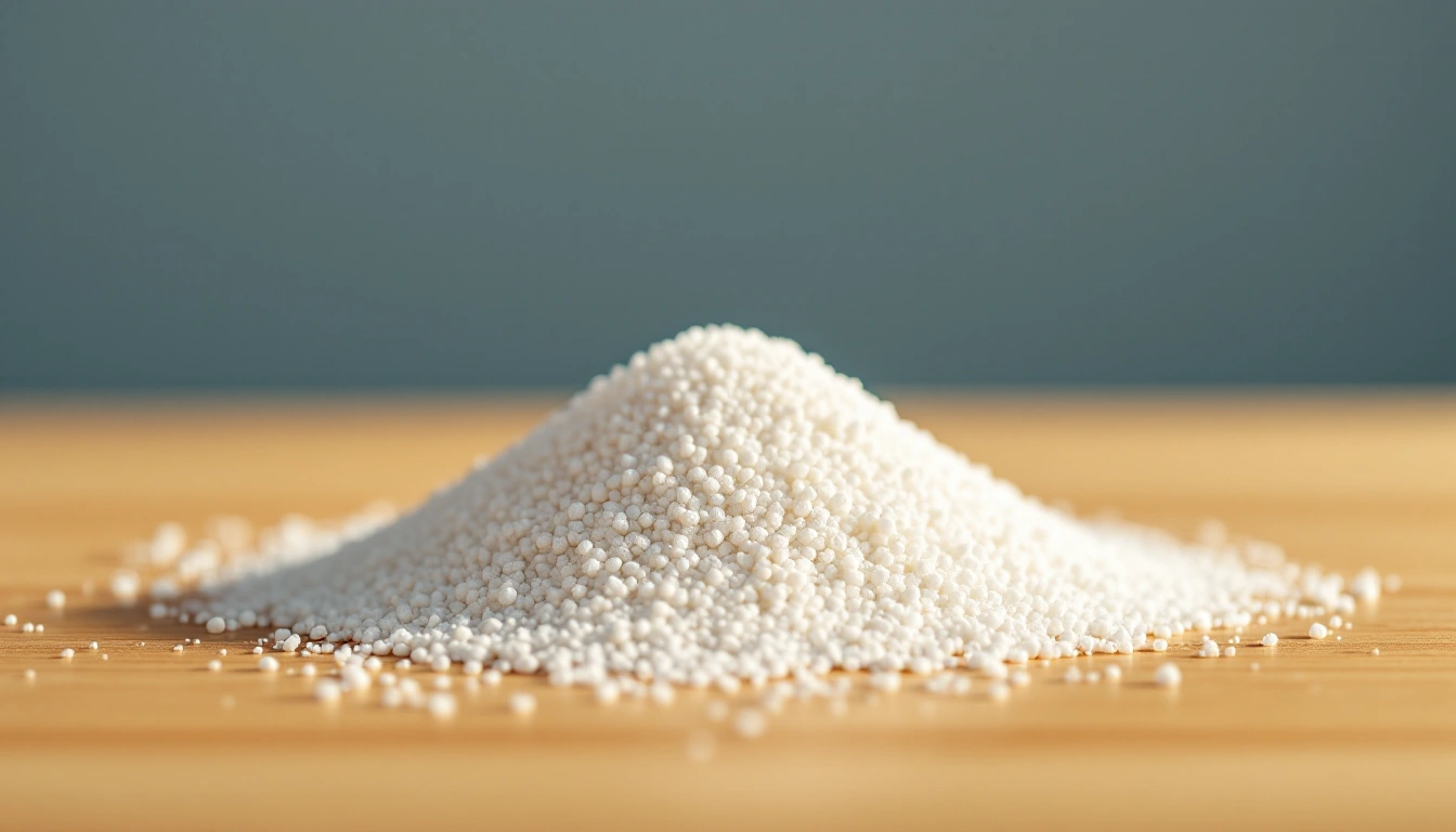 A small pile of white perlite granules